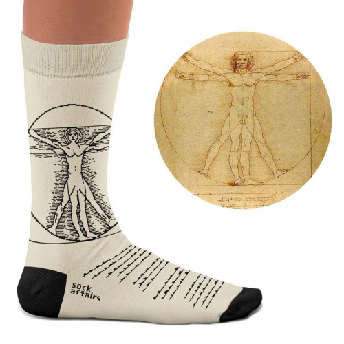 Socken Kunstwerke - Da Vinci "Vitruvianischer Mensch"